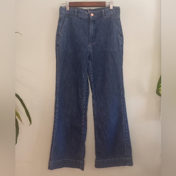 J. Crew Denim - J Crew Wide Leg Preppy Boho Wide Leg Casual Medium Wash Trouser Jean 27